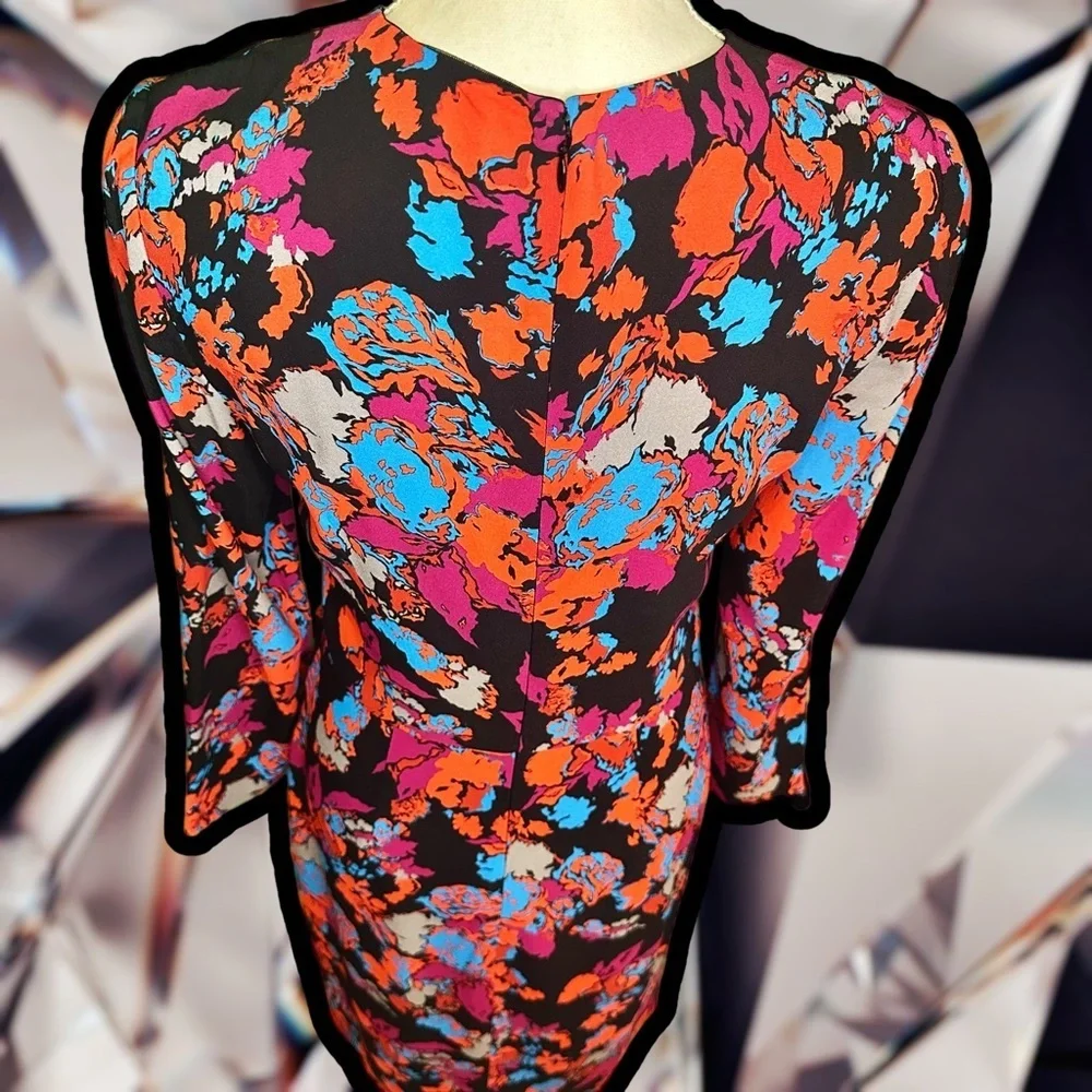 Givenchy Graphic Print Black Floral Long Sleeve Dress ASO Younger and The View - Picture 13 of 16